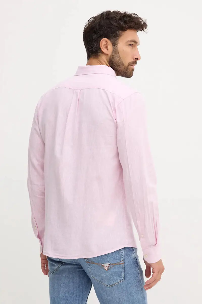 camicia di lino uomo colore verde 30.220276 Rosa miniatura 3