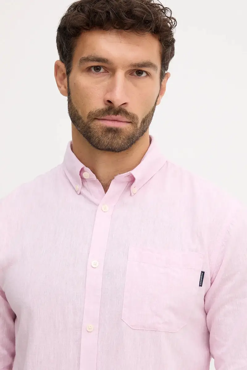 camicia di lino uomo colore verde 30.220276 Rosa miniatura 4