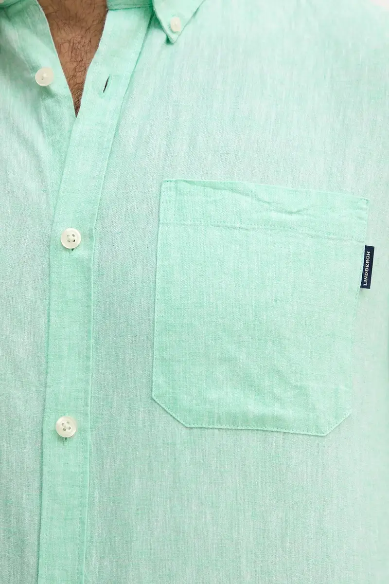 camicia di lino uomo colore verde 30.220276 Turchese miniatura 5