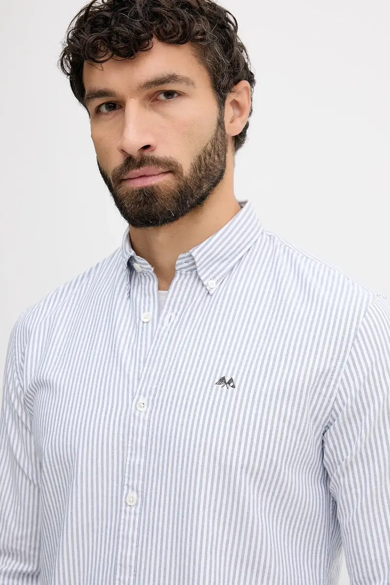 camicia in cotone uomo colore blu 30.225020 miniatura 4