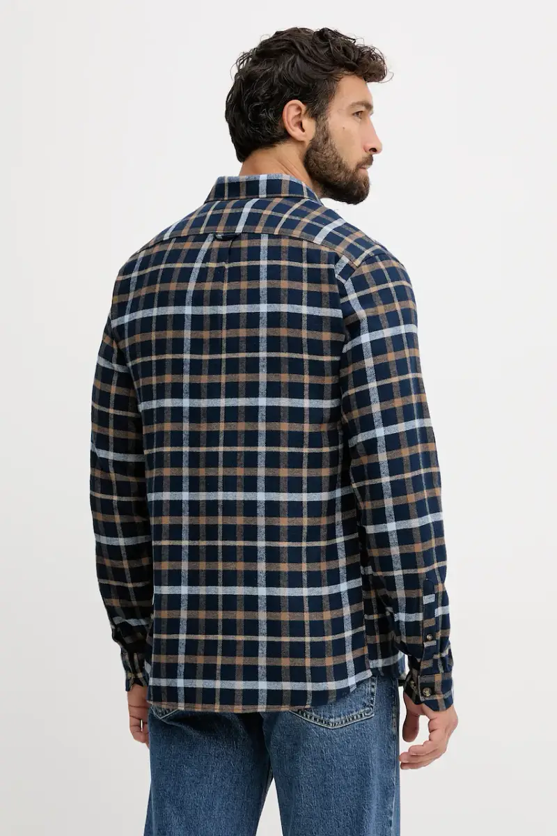 camicia in cotone uomo colore blu navy 30-203792 miniatura 3