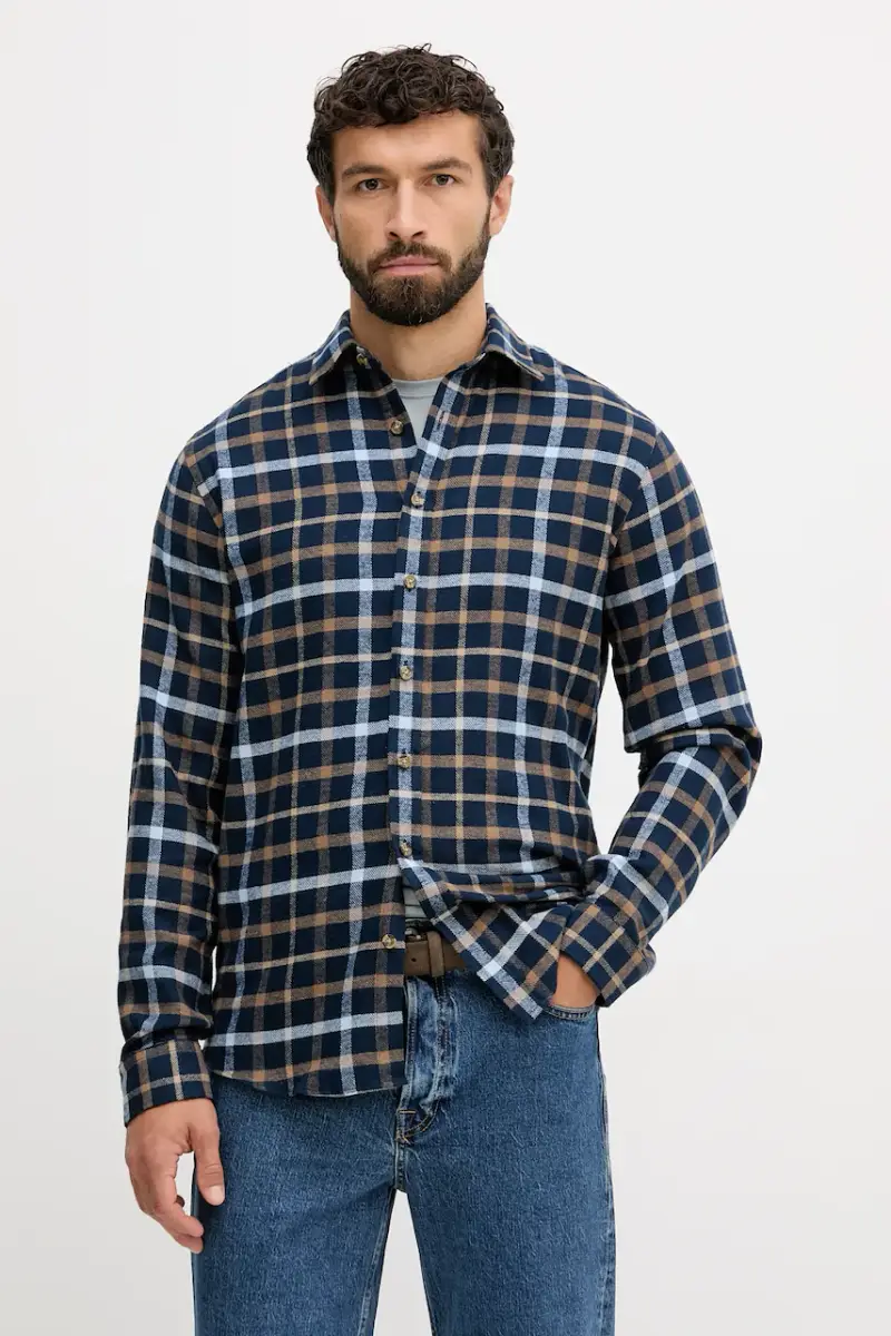 camicia in cotone uomo colore blu navy 30-203792