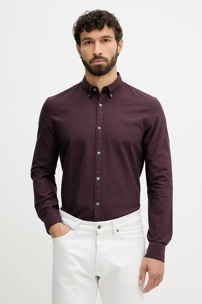camicia in cotone uomo colore granata 30.225020