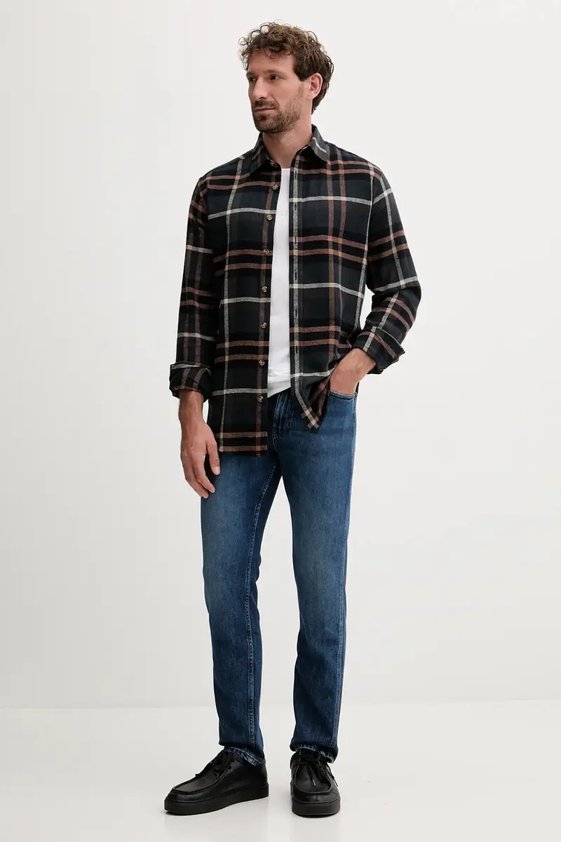 camicia in cotone uomo colore nero 30-203792 miniatura 2