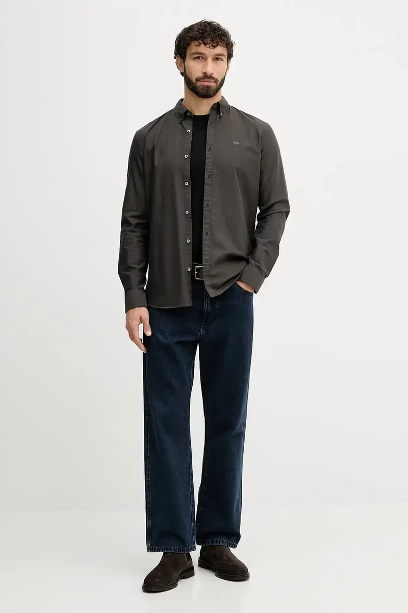 camicia in cotone uomo colore verde 30.225020 miniatura 2