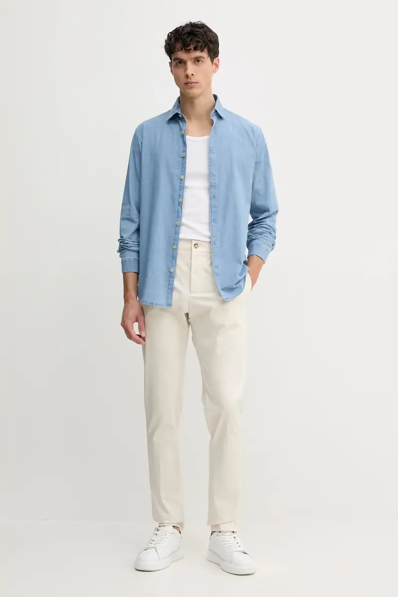 camicia uomo colore blu 30-203652 miniatura 2