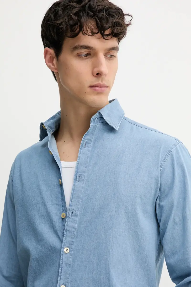 camicia uomo colore blu 30-203652 miniatura 4