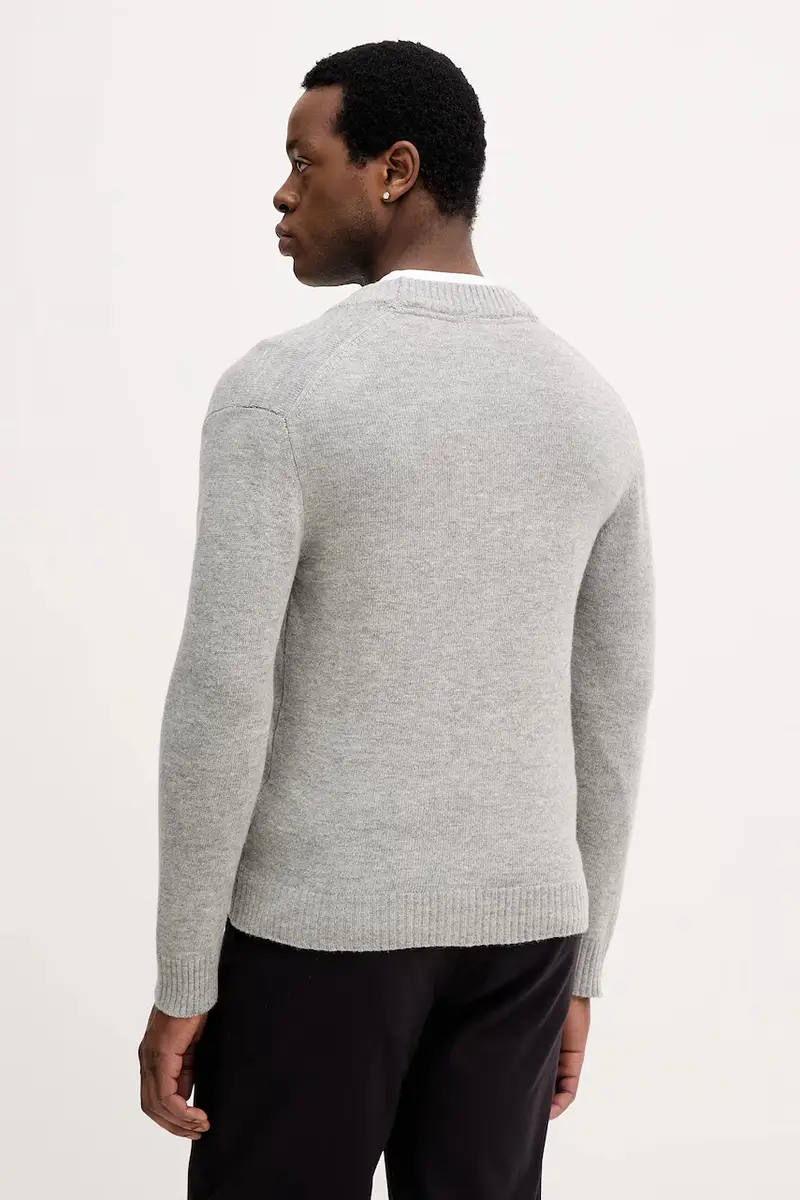 cardigan con lana colore grigio 30.800223 miniatura 3