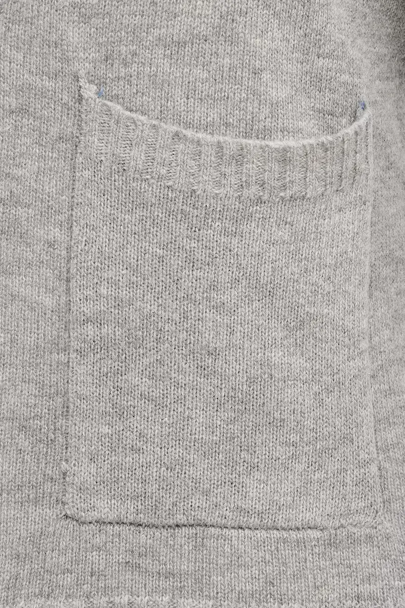 cardigan con lana colore grigio 30.800223 miniatura 5