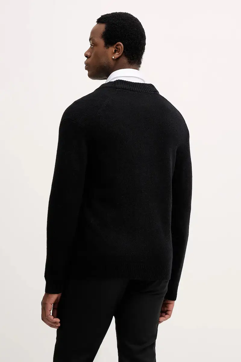 cardigan con lana colore nero 30.800223 miniatura 3