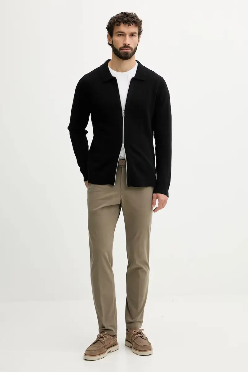 cardigan con lana colore nero 30.800229 miniatura 2