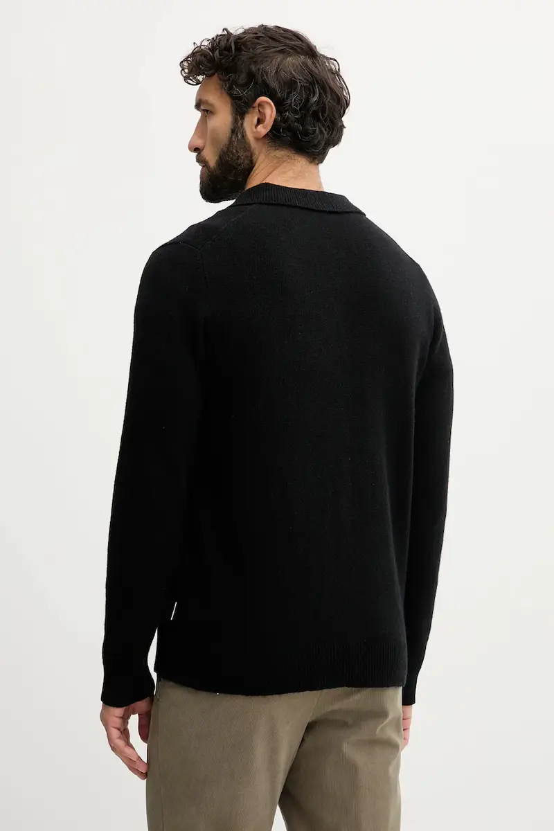 cardigan con lana colore nero 30.800229 miniatura 3