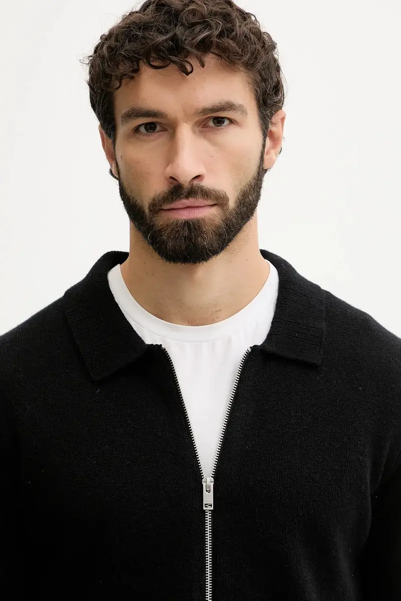 cardigan con lana colore nero 30.800229 miniatura 4