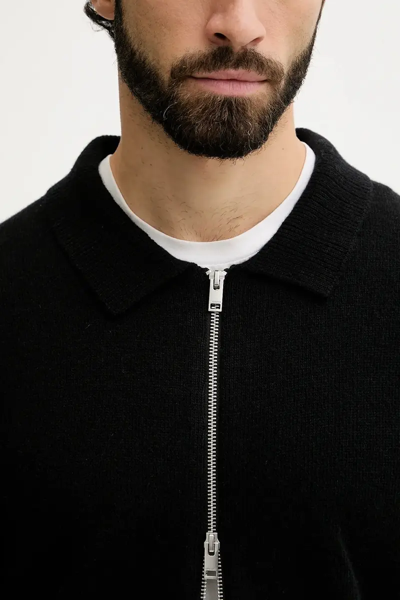 cardigan con lana colore nero 30.800229 miniatura 5