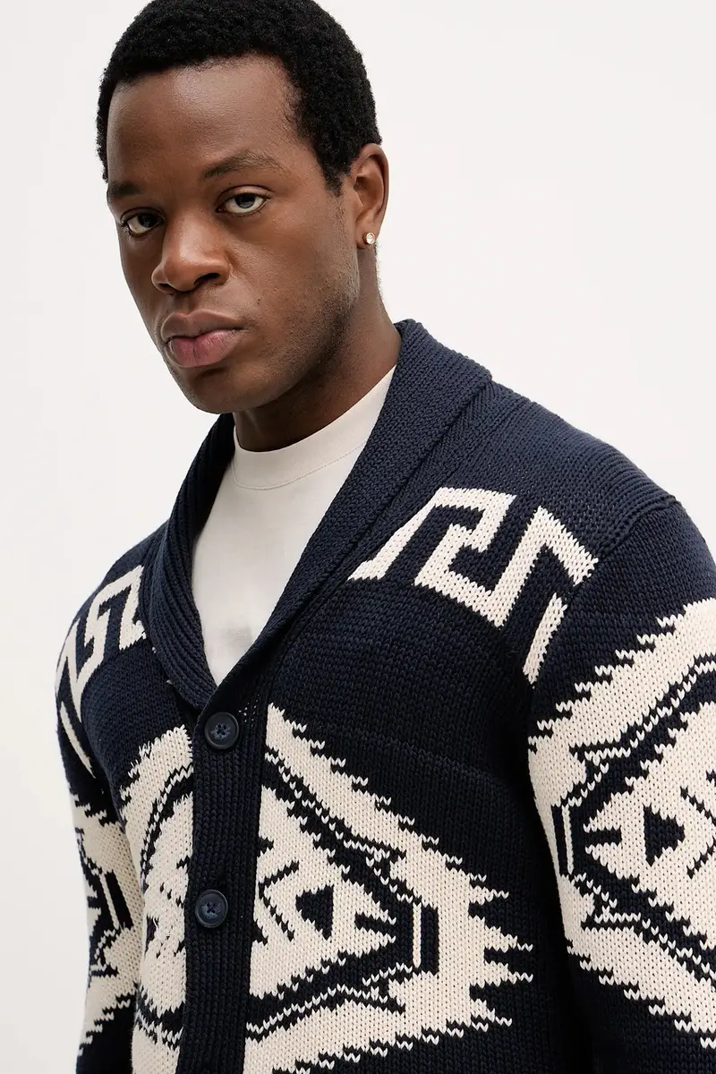 Lindbergh Cardigan Uomo Blu 3918850 miniatura 4