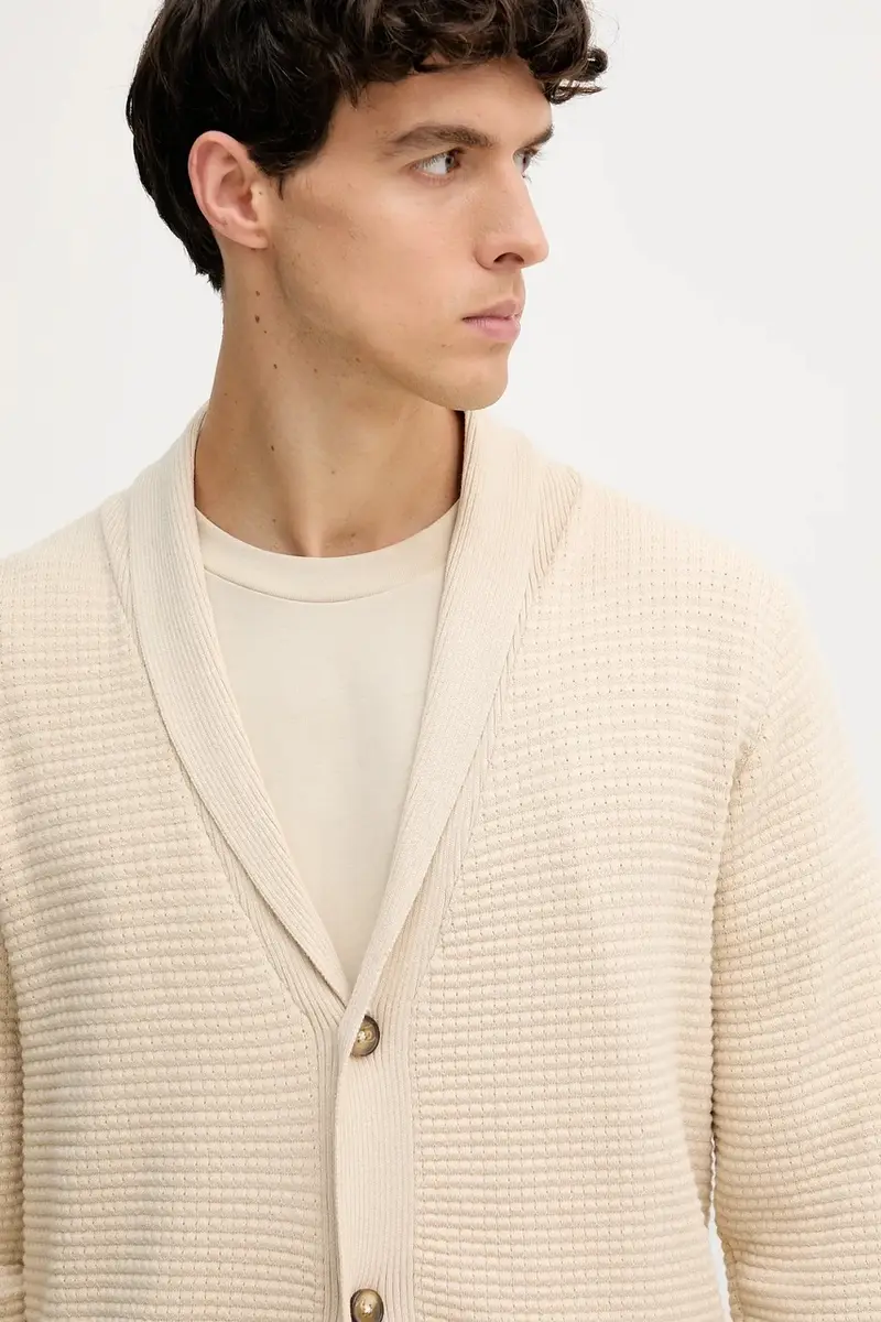 Lindbergh Cardigan Uomo Beige 3574633 miniatura 4