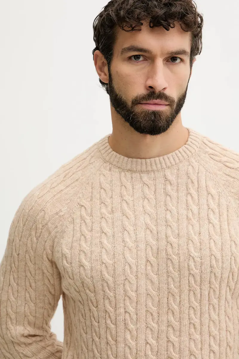 maglione con lana colore beige 30.800227 miniatura 4