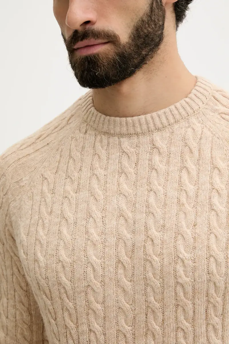 maglione con lana colore beige 30.800227 miniatura 5