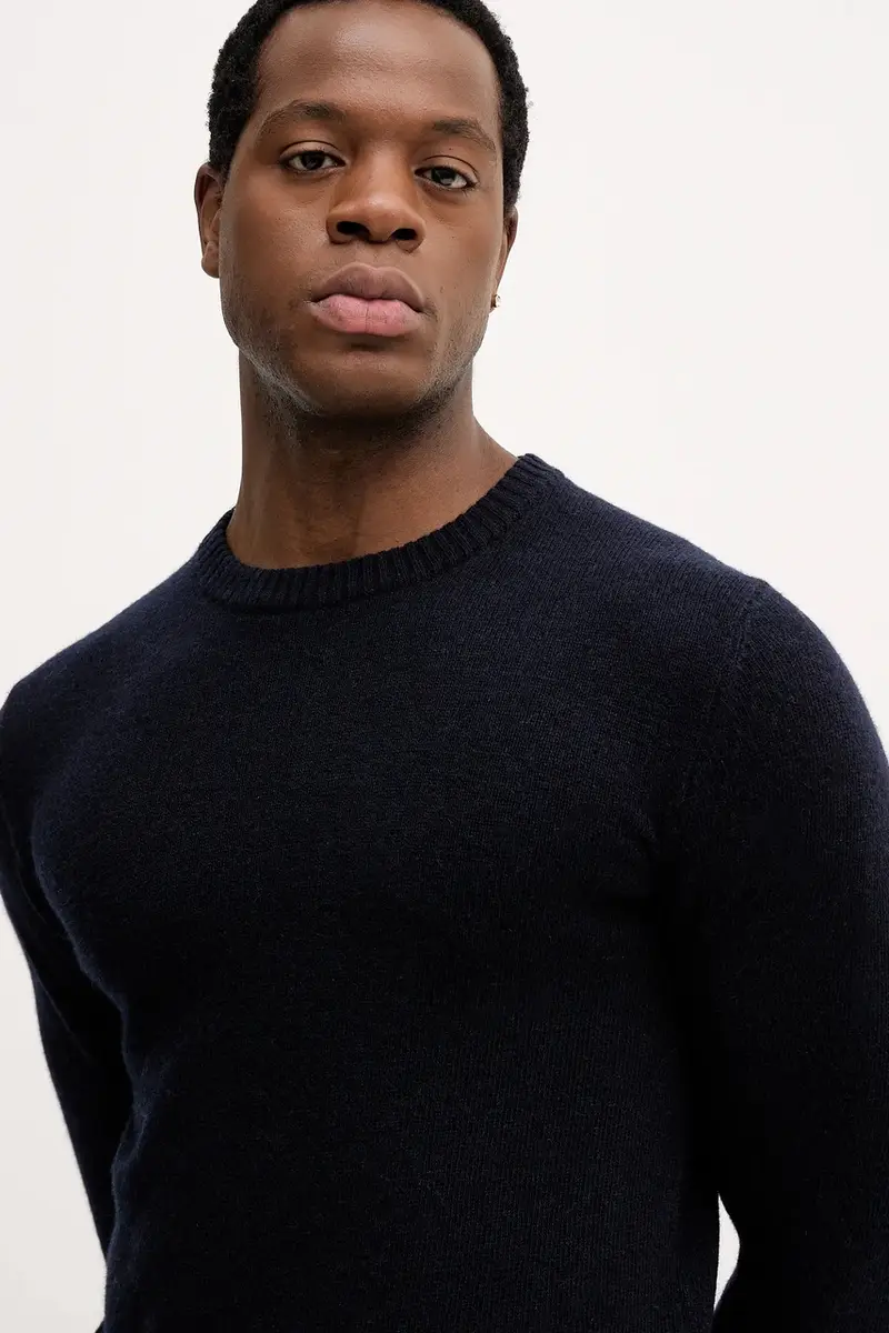 maglione con lana colore blu navy 30.800220 miniatura 4