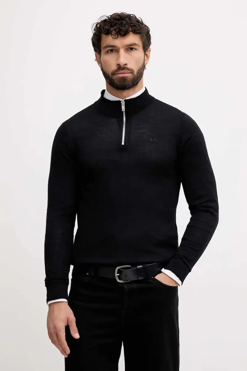 maglione in lana uomo colore nero 30.800055