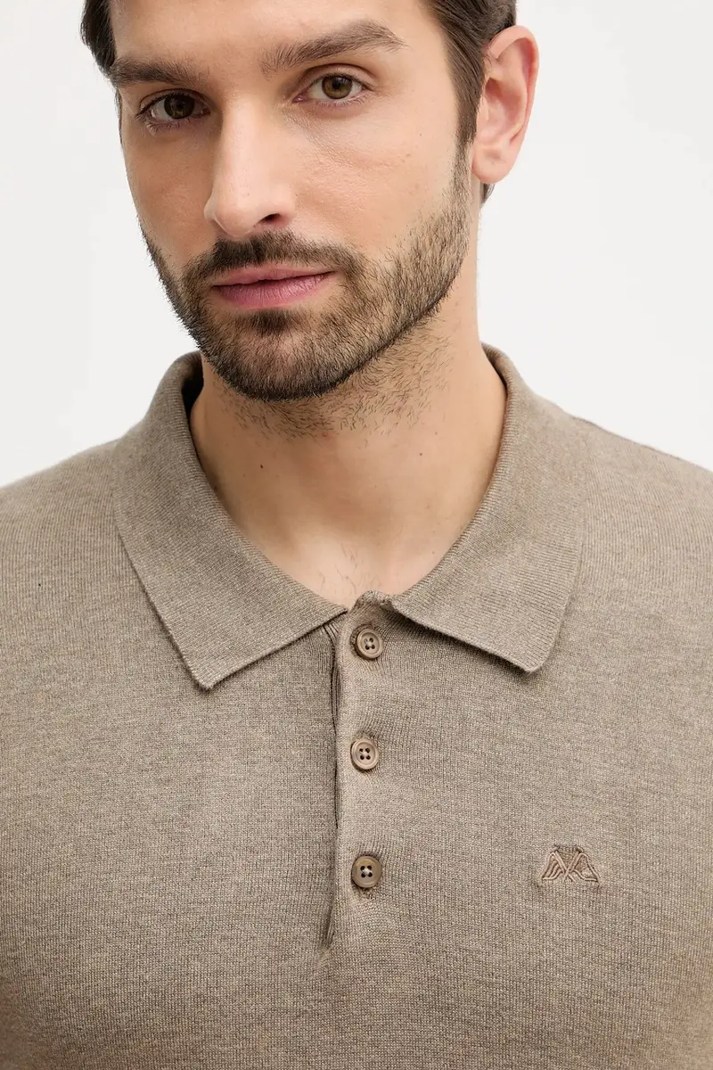 maglione uomo colore marrone 30-800144 Beige miniatura 4