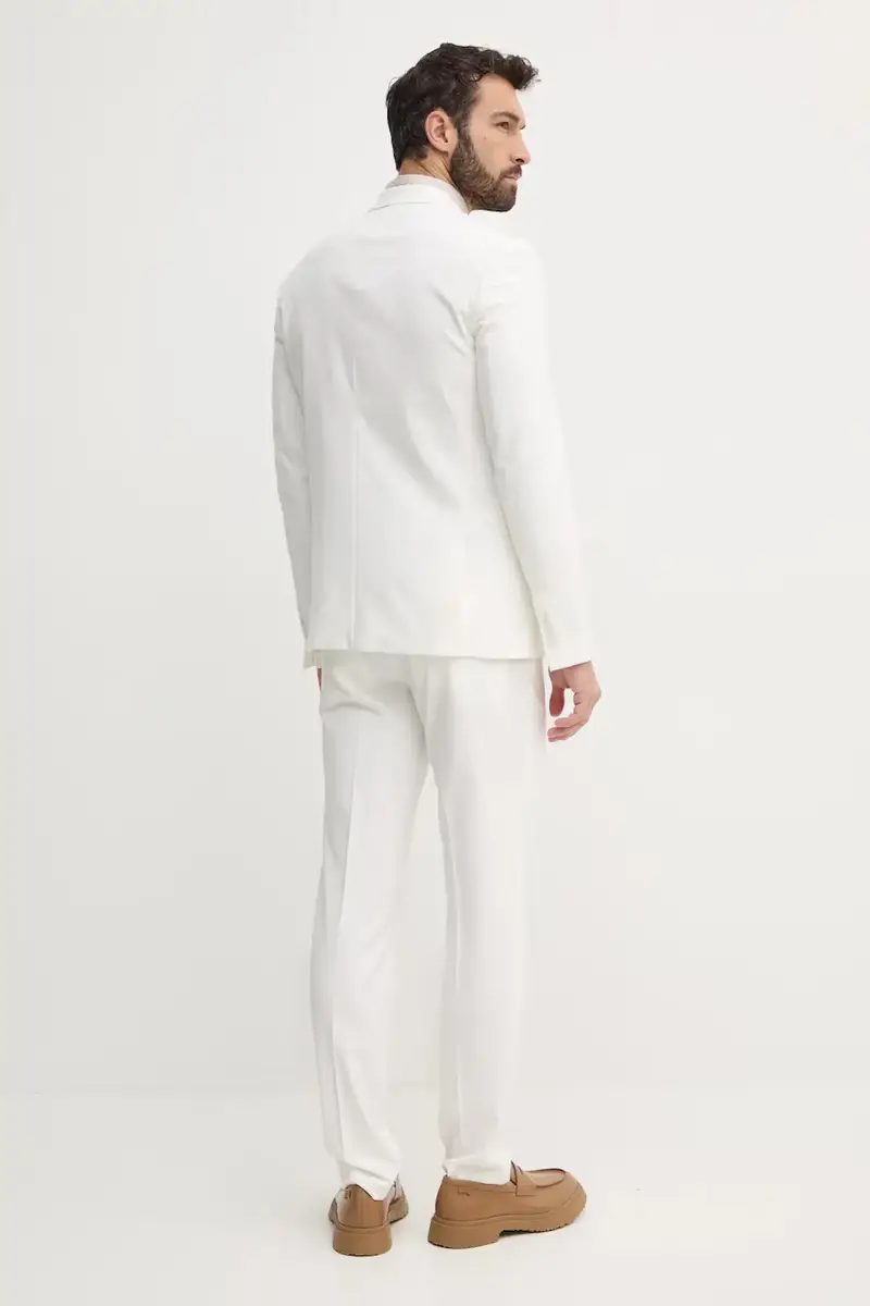 Lindbergh Vestito Bianco Slim in Poliestere Riciclato miniatura 2