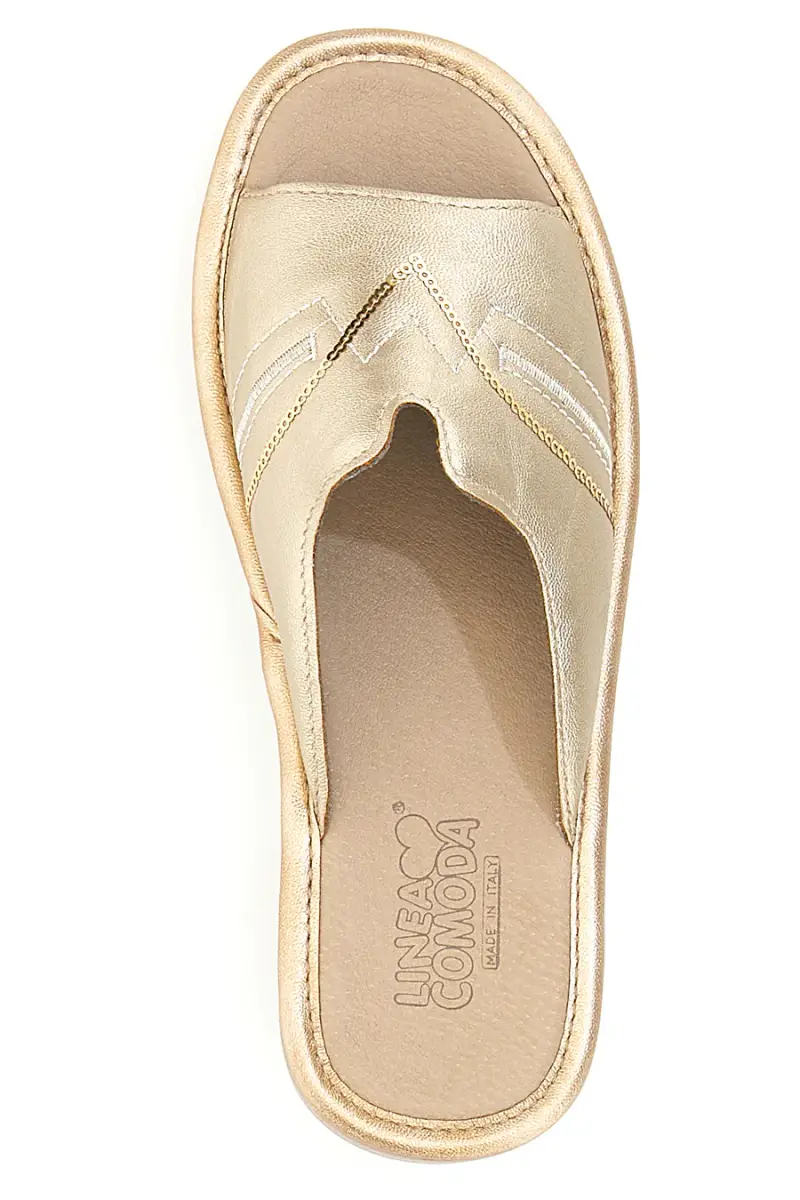 Ciabatte Platino con Dettagli Dorati LINEA COMODA 7225 [PLATINO] miniatura 3