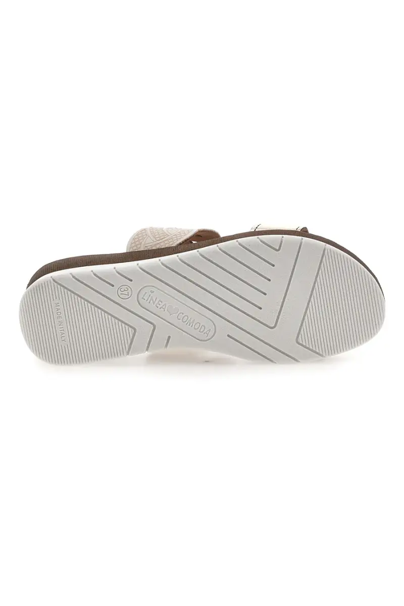 Ciabatte platino con intreccio beige e plantare comfort Linea Comoda 8009R [BIANCO miniatura 5