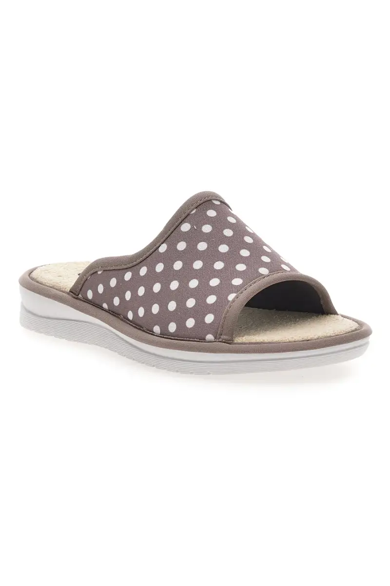 Ciabatte Taupe e a Pois Bianchi Made in Italy LINEA COMODA 5179 [TAUPE] miniatura 2