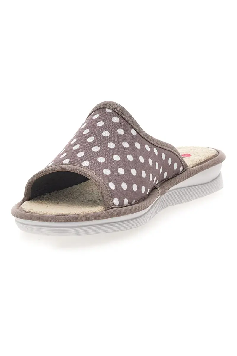 Ciabatte Taupe e a Pois Bianchi Made in Italy LINEA COMODA 5179 [TAUPE] miniatura 3