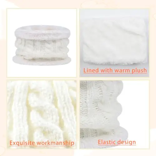 LINSOCLE Set Cappello Sciarpa Bimba, 3In1 Kit Scaldacollo e la Cuffia e Guanti, Kit invernale per Bambinos di 2 miniatura 3