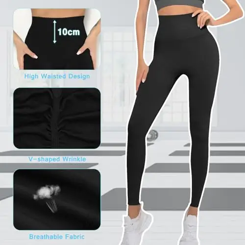 Lishang Leggins Sportivi da Donna Push Up Vita Alta Scrunch Pantaloni Palestra Dimagranti Anticellulite Pantacollant miniatura 2