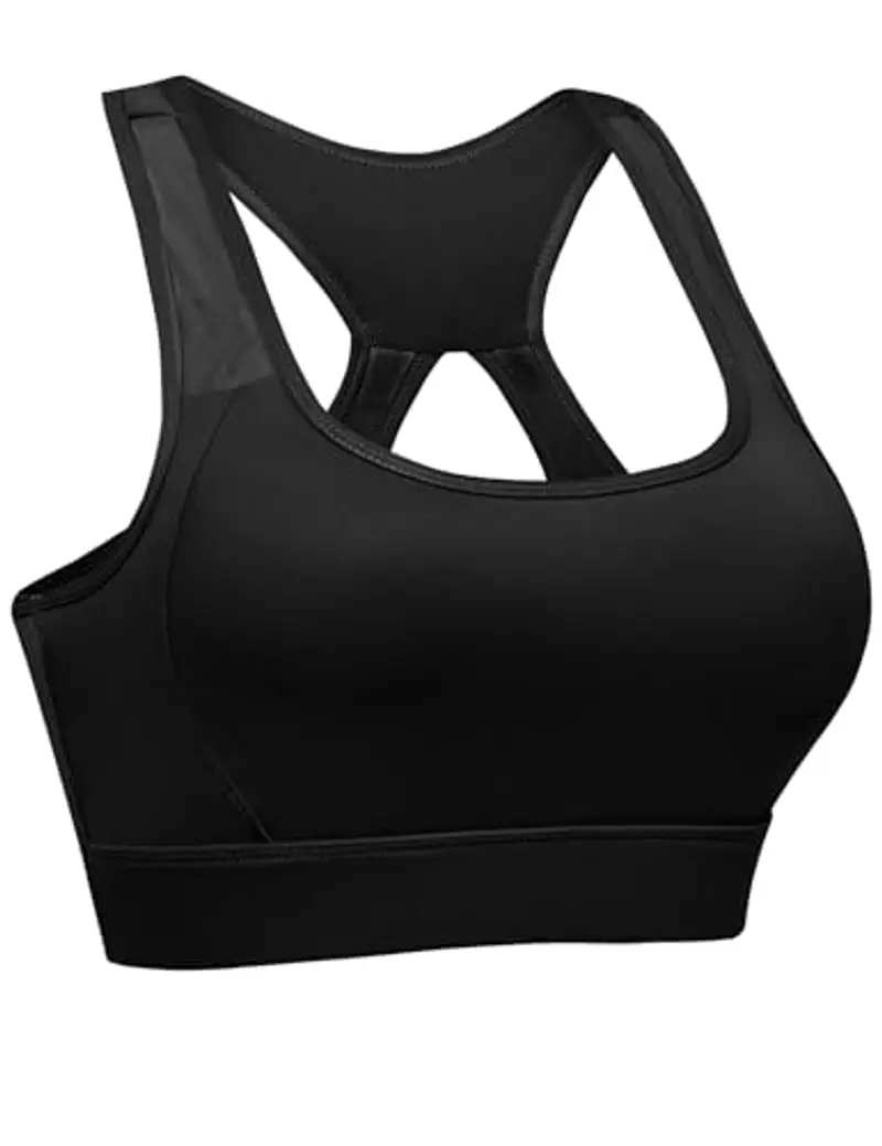 LITHERDAY Reggiseno Sportivo Donna Nero S