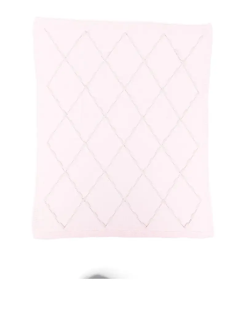 Coperta Con Motivo A Rombi Color Carne E Neutri