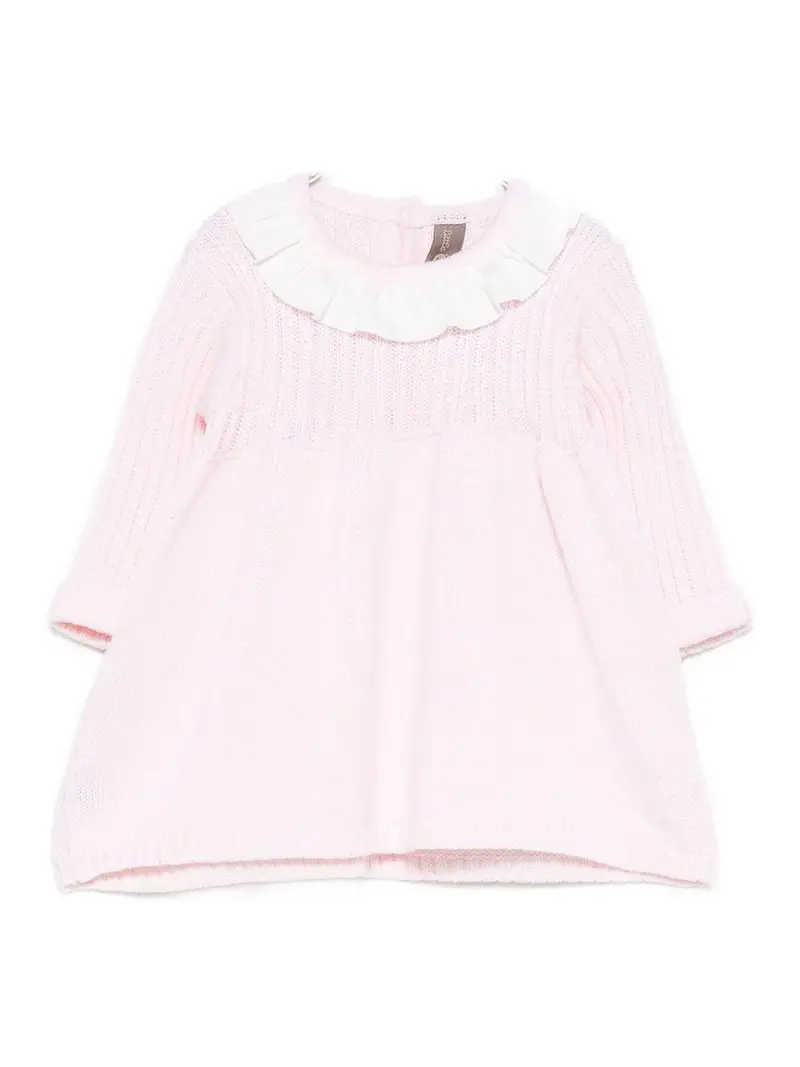 Vestito Con Colletto Arricciato Color Carne E Neutri