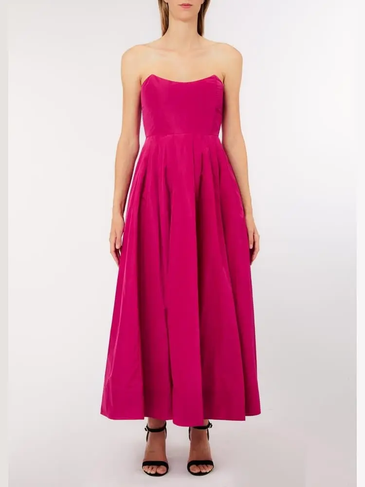 abito donna bustier fucsia