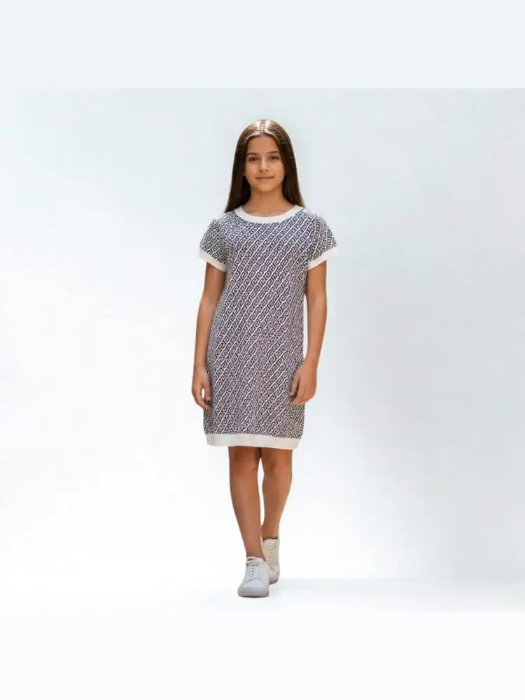 abito kids/junior felpato con logo all over