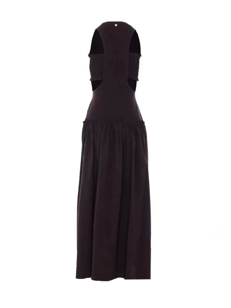 abito lungo con cut-out nero