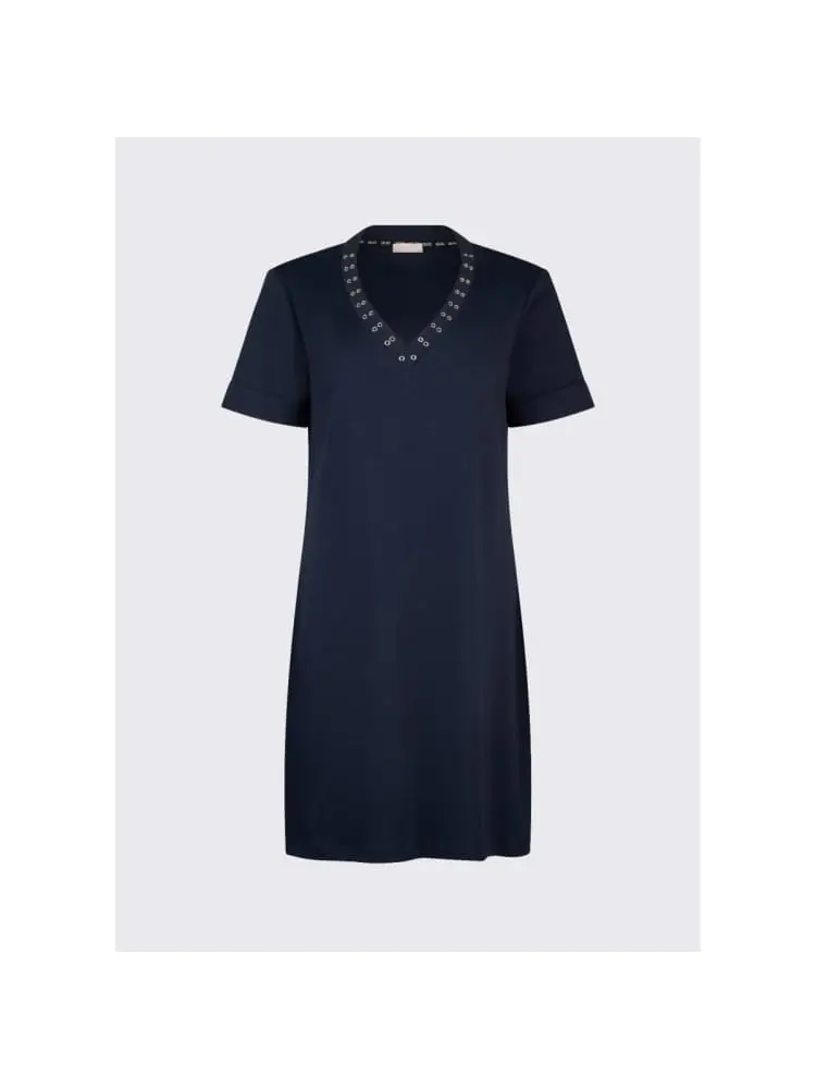 abito midi in jersey di cotone blu