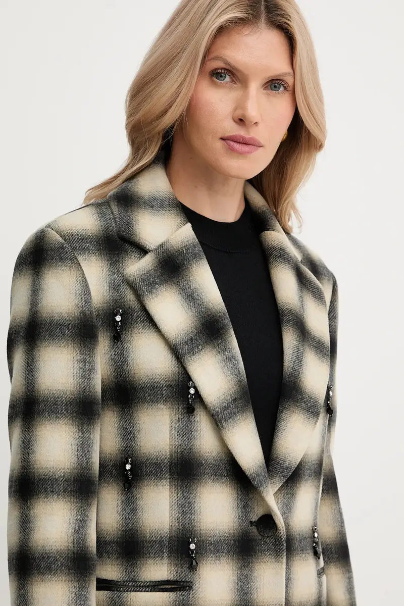 blazer con aggiunta di lana colore beige MF5193 T079A miniatura 4