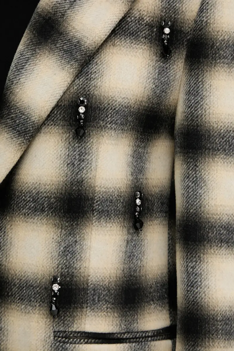 blazer con aggiunta di lana colore beige MF5193 T079A miniatura 5