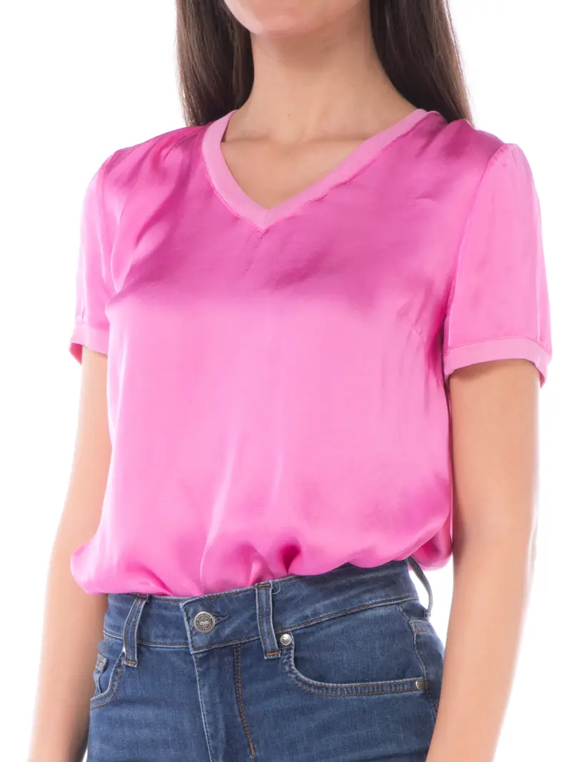 blusa da donna Liu Jo in raso manica corta Rosa