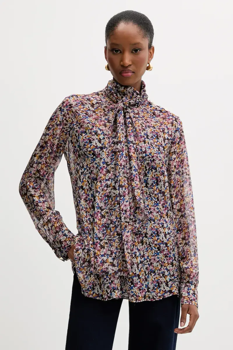 blusa di seta colore violetto MF5386 T2559