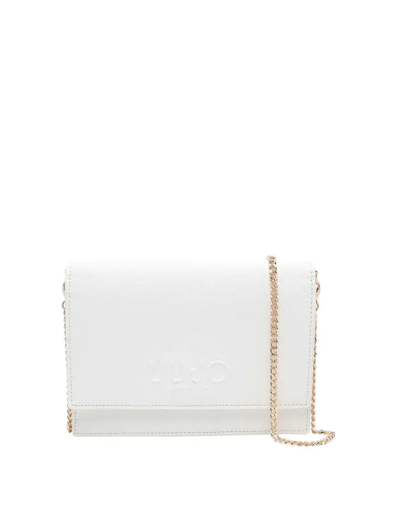 Borsa a tracolla con logo bianco