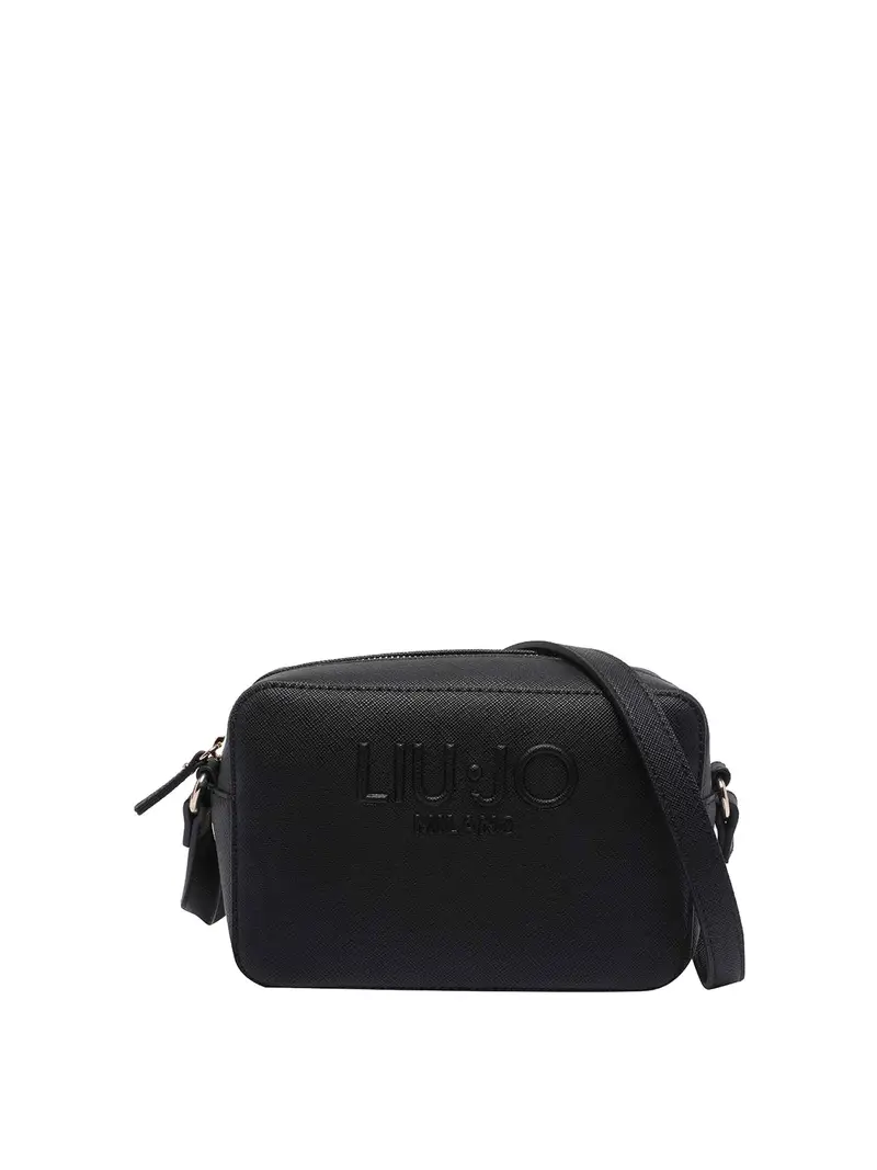 Borsa a tracolla con logo nero