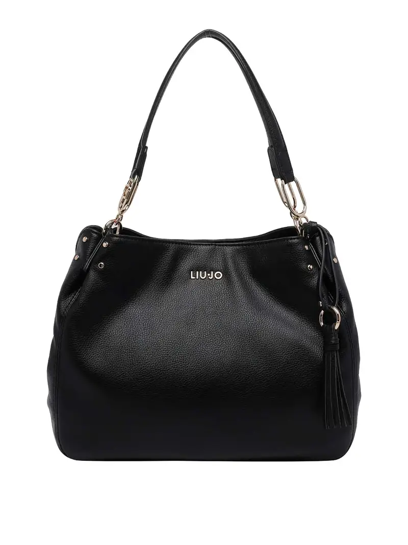 Borsa a tracolla con logo Nero