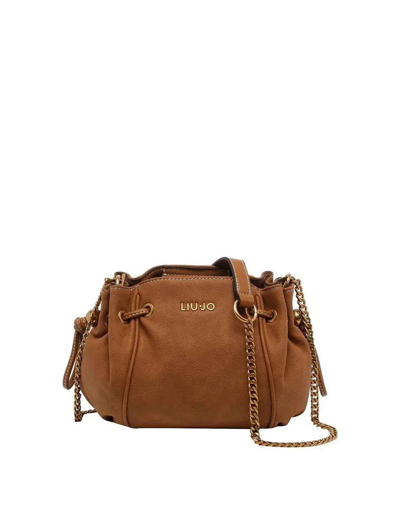 Borsa a tracolla in pelle scamosciata marrone