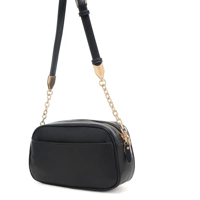 borsa camera case da donna con inserto centrale ton sur ton nera miniatura 2