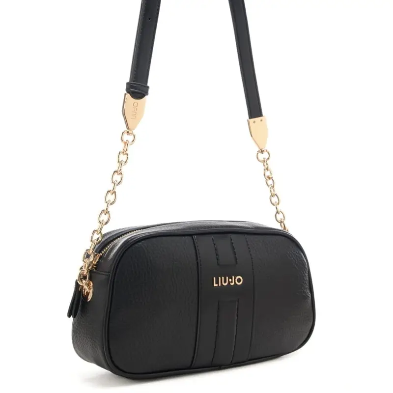 borsa camera case da donna con inserto centrale ton sur ton nera miniatura 3