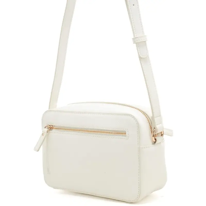 borsa camera case da donna con logo lettering in rilievo sul davanti crema miniatura 2